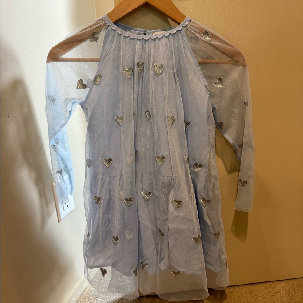 Stella McCartney Light Blue Dress with Silver Heart Details